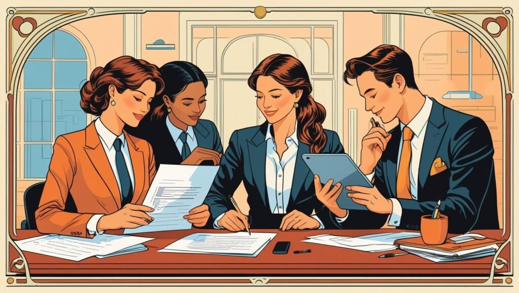 create an illustration that depicts property sales support